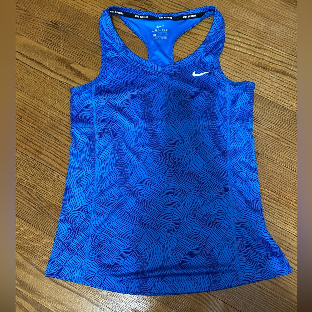Nike racerback bright blue tank top.